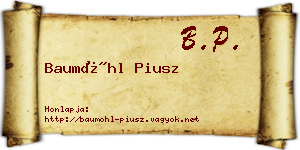 Baumöhl Piusz névjegykártya